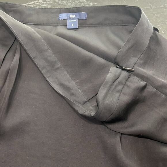 Gap- black a line skirt- lace bottom- lined- with pockets black Sz 8 side zip - Picture 7 of 10